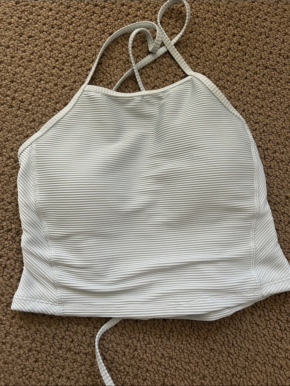 Nani Glacier Blue Ribbed Halter Midkini